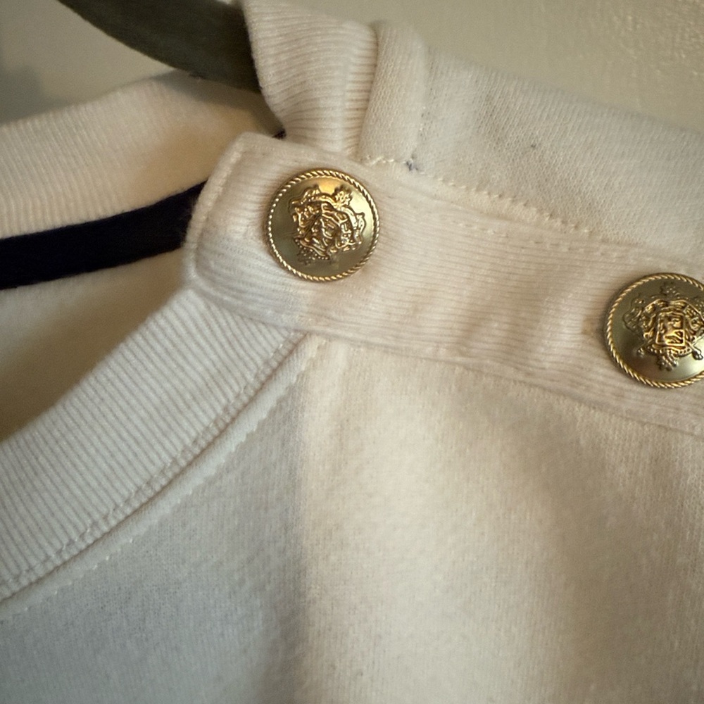 J. Crew Cream Sweatshirt with Button Details - Picture 7 of 7